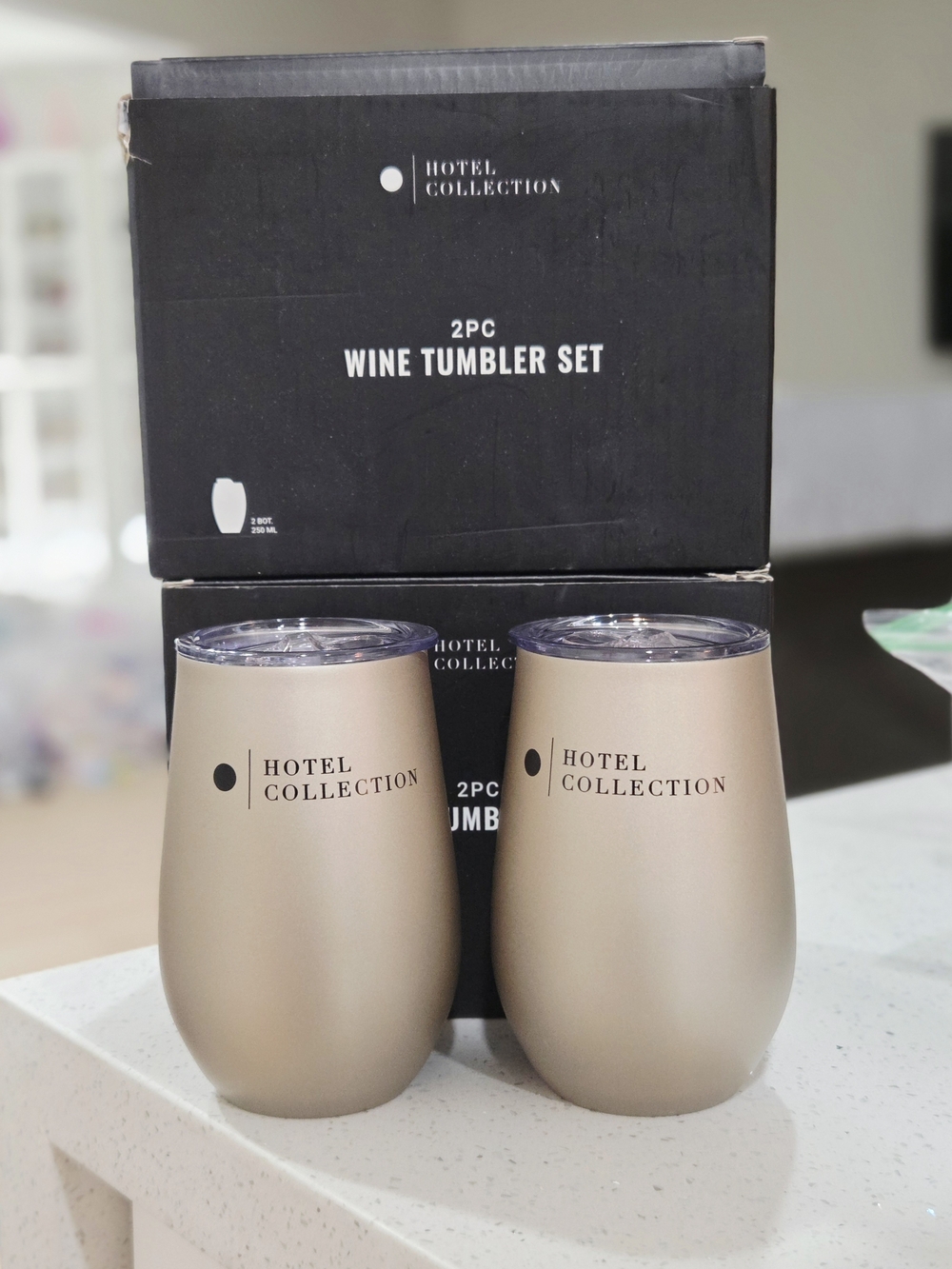 Hotel Collection Gold Insulated Wine Tumbler Set - 4 Pack